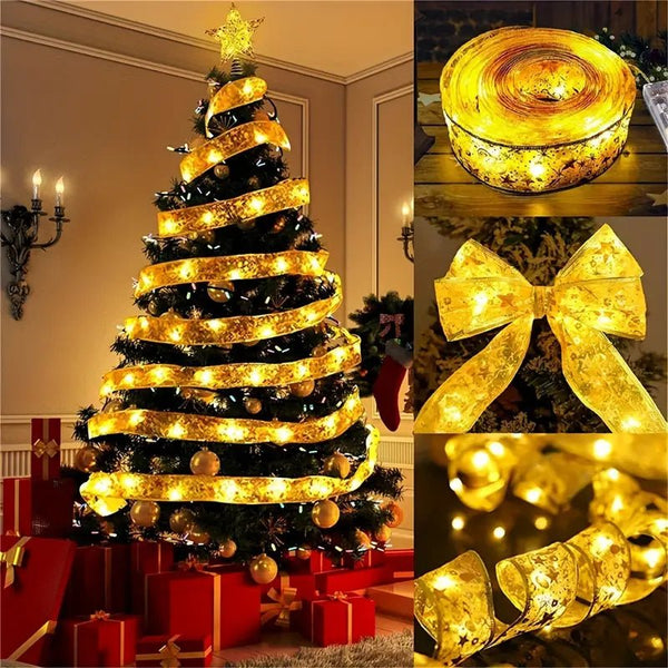 Christmas LED Gold Ribbon Light (5m x 5cm)