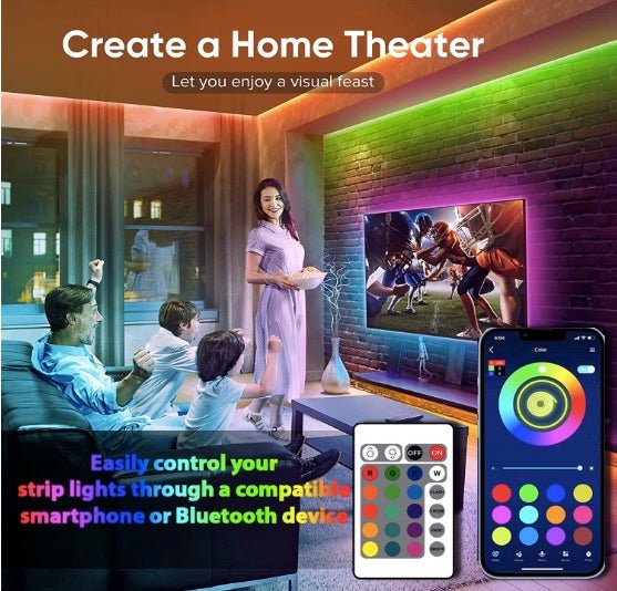10 Meters LED Strip Lights with Bluetooth App and Remote Controller RGB Waterproof Lights Multicolor LED Lights for Home Decoration, Bedroom, Diwali, False Ceiling - The Gears