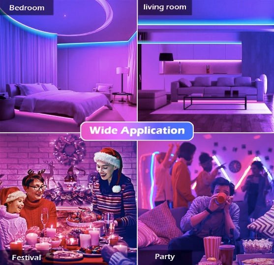 10 Meters LED Strip Lights with Bluetooth App and Remote Controller RGB Waterproof Lights Multicolor LED Lights for Home Decoration, Bedroom, Diwali, False Ceiling - The Gears
