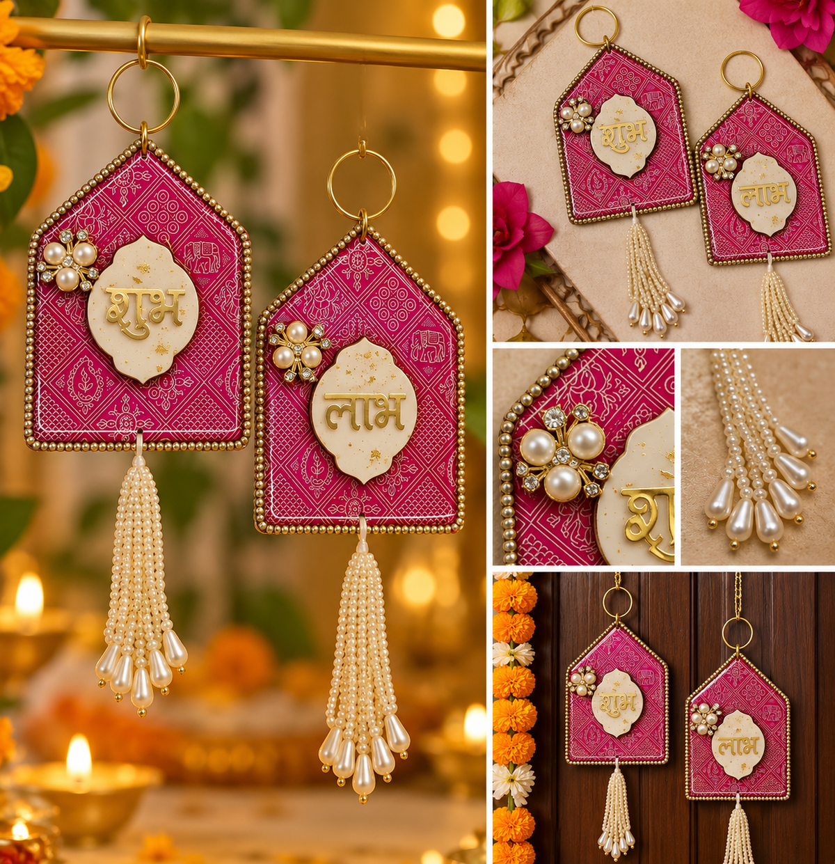 Resin Shubh Labh hanging for pooja room