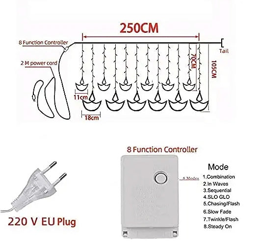 Diya/Diwali Light Curtain - Homely Arts