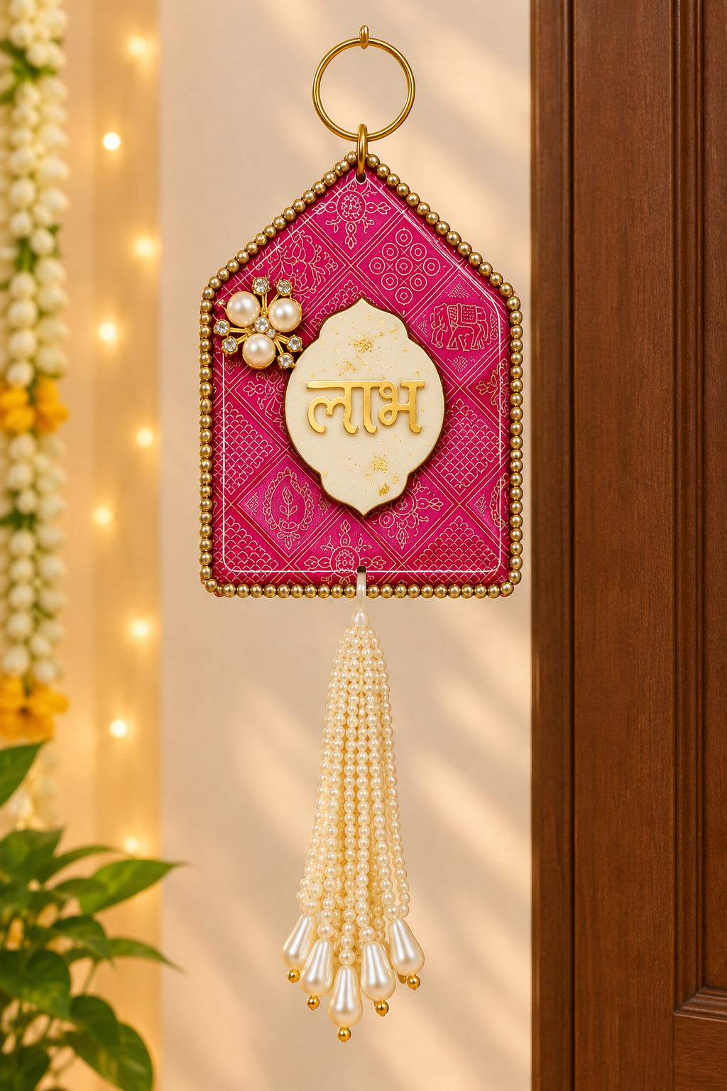 Shubh Labh hanging on entrance door