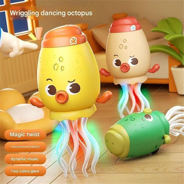 Light-Up Dancing Jellyfish Octopus 🐙 | Musical 360° Rotating Toy (Random Colour)