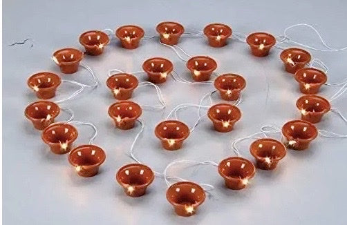 Diwali-Christmas Festival Decoration LED Diya Rice Light (Diya Count 18) - Homely Arts