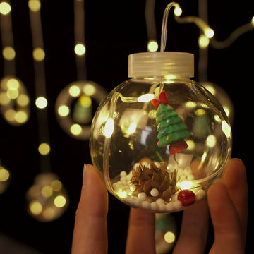 🎄 Window Curtain Christmas Wish Ball LED Lights – 9.8ft Festive Decor