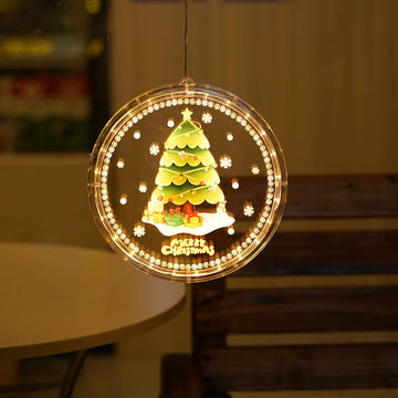 LED Santa & Snowman Window Light