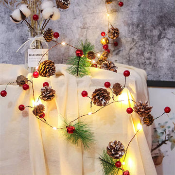 LED Pine Cone Fairy Lights for Christmas – 2 Meters