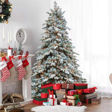 Pre-Lit Snow Flocked Pop-Up Christmas Tree