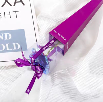 Metal Artificial Purple Rose Flower – Premium Gift Packaging 🌹💜