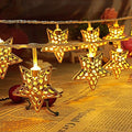 Metal Star Shaped LED Light (Warm White Bulbs) - Homely Arts