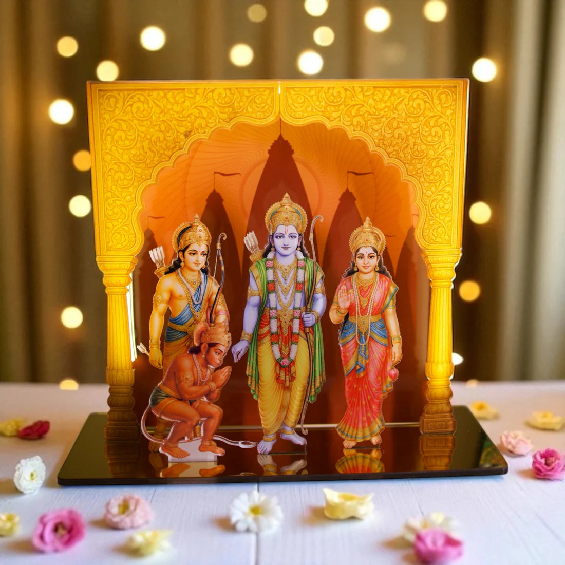 Acrylic Led Neon Ram Darbar with Stand