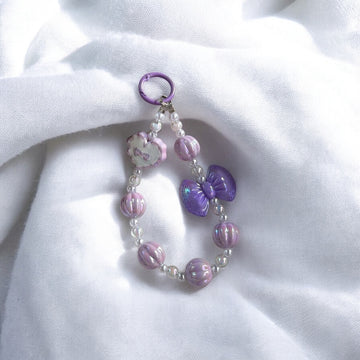 💜🎀 Super Cute Lilac Beaded Bow Mobile Charm ✨