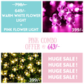 Combo of Silicone Blooming Flower Fairy String Lights (Warm White and Pink Bulbs) - Homely Arts