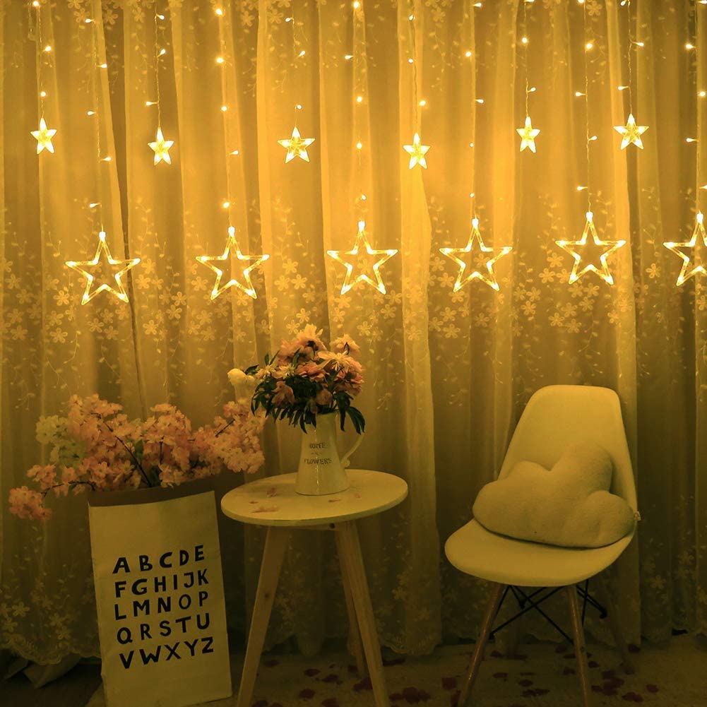 Curtain Star Lights (Warm White Bulb) - Homely Arts