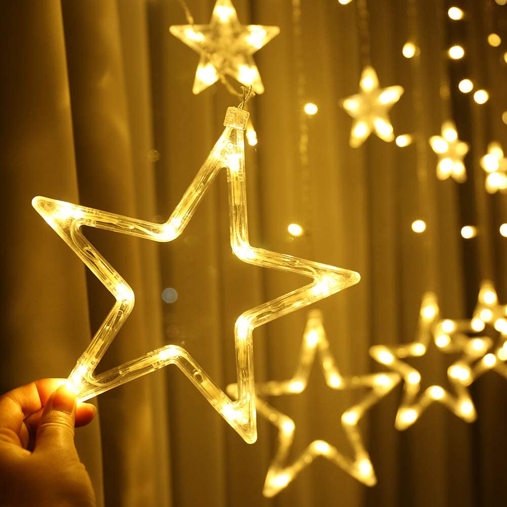 Curtain Star Lights (Warm White Bulb) - Homely Arts