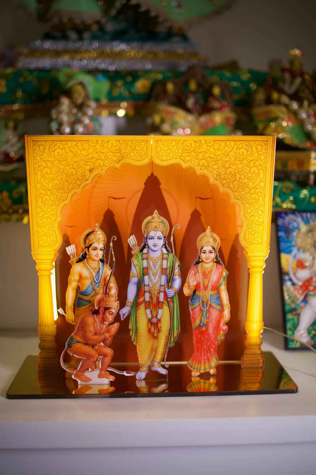 Acrylic Led Neon Ram Darbar with Stand - The Gears