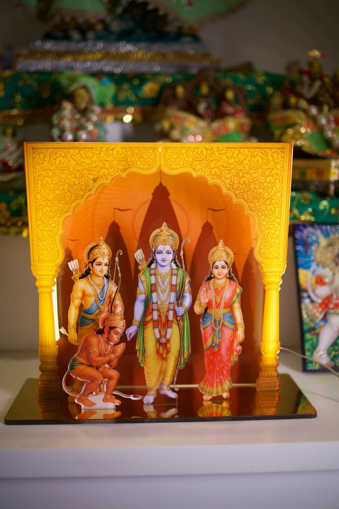 Acrylic Led Neon Ram Darbar with Stand - The Gears