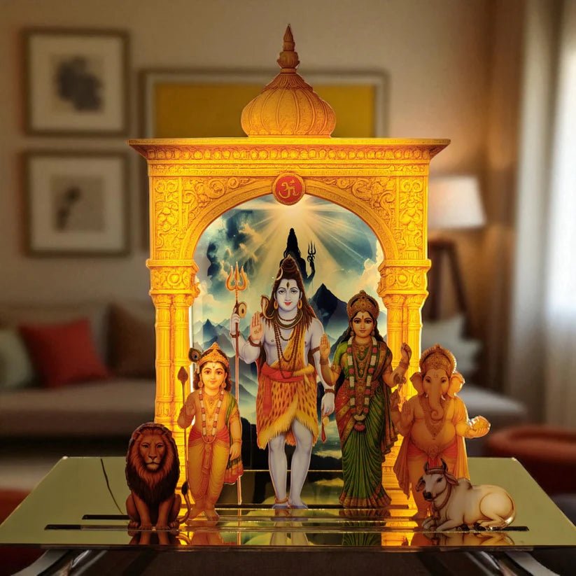 Acrylic Led Neon Shiv Pariwar - The Gears