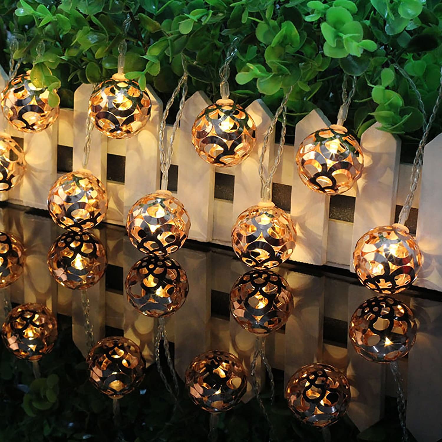 Metal Ball String Light (Warm White Bulbs) - Homely Arts