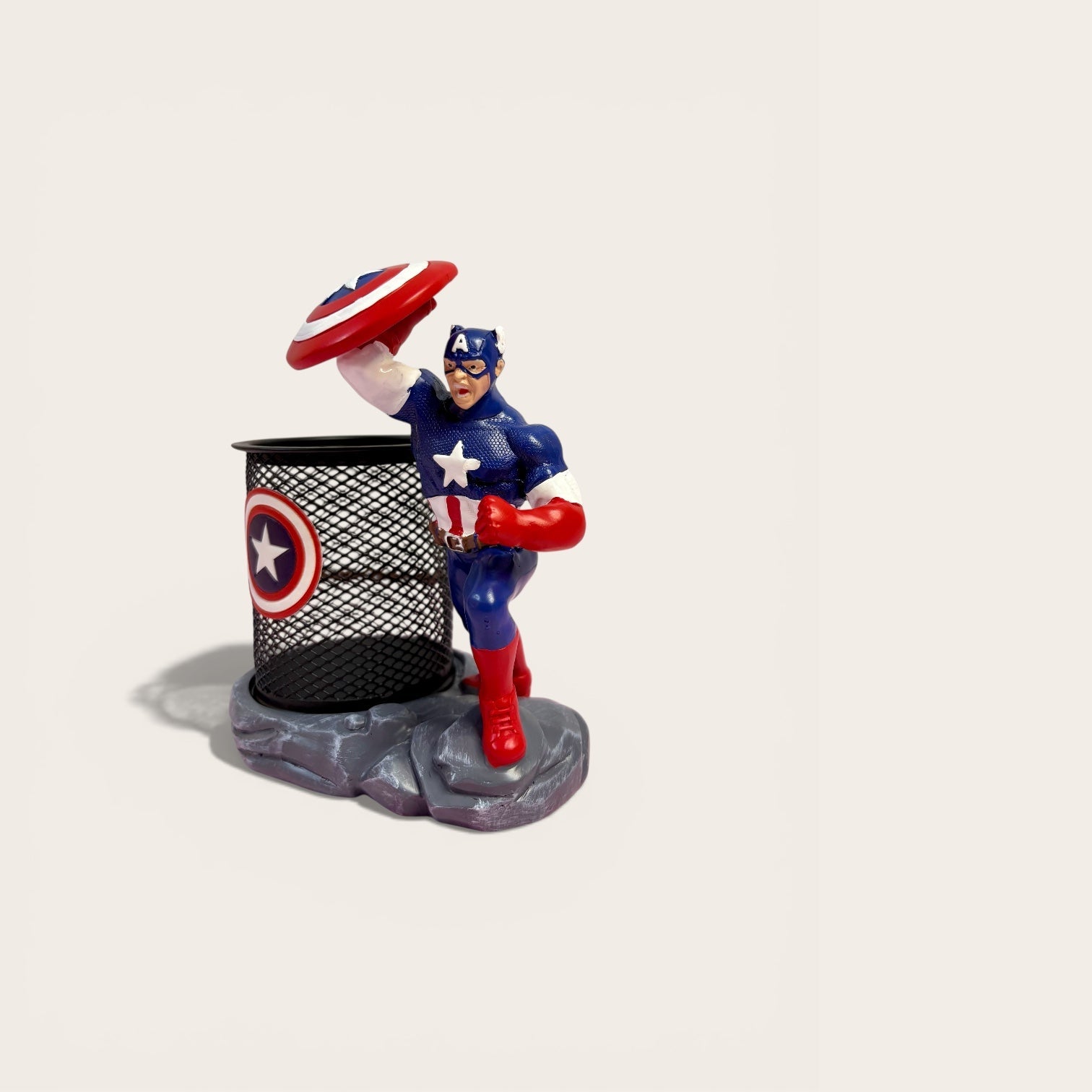 Captain America Polyresin Pen Stand | Marvel Superhero Desk Organizer - The Gears