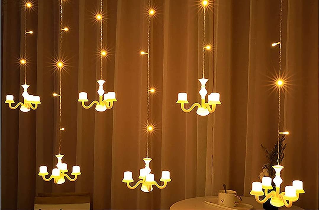 Chandelier Curtain String Lights with 8 Flashing Modes for Decorative - The Gears