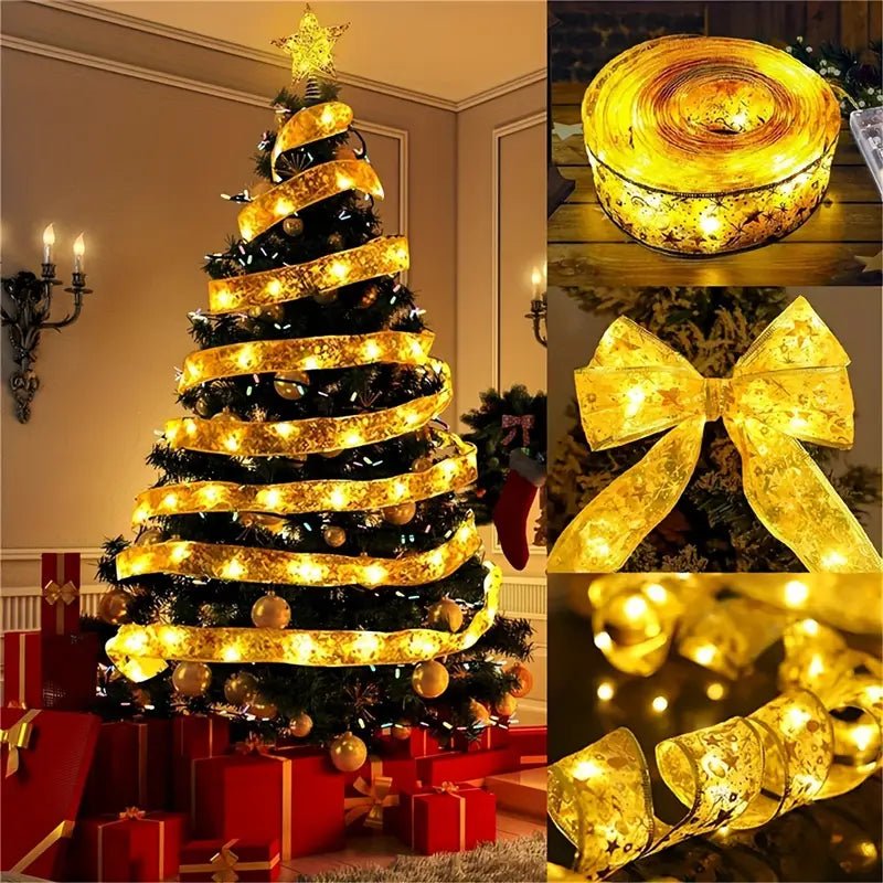 Christmas LED Gold Ribbon Light (5m x 5cm) - The Gears