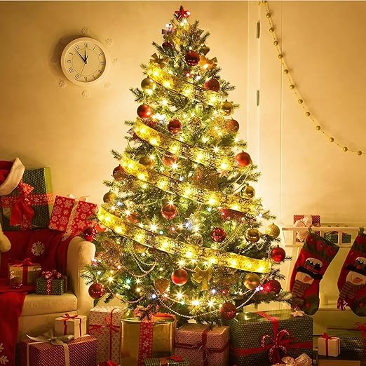 Christmas LED Gold Ribbon Light (5m x 5cm) - The Gears