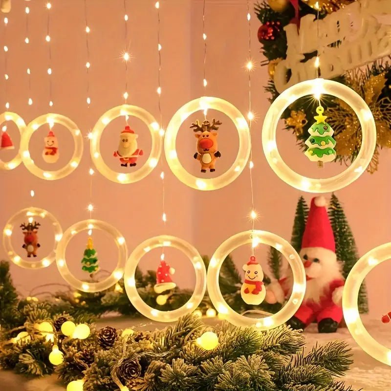 Christmas LED Santa Star Curtain Lights – Window Decoration String Light 🎅✨ - The Gears