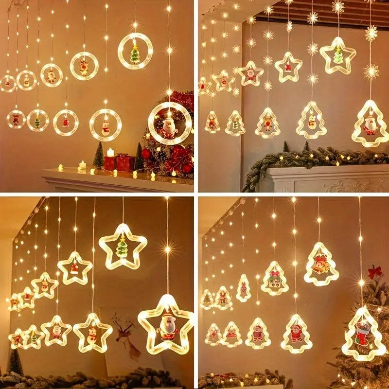 Christmas LED Santa Star Curtain Lights – Window Decoration String Light 🎅✨ - The Gears