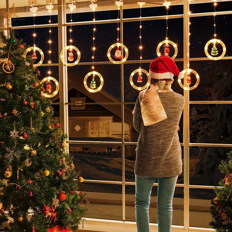 Christmas LED Santa Star Curtain Lights – Window Decoration String Light 🎅✨ - The Gears