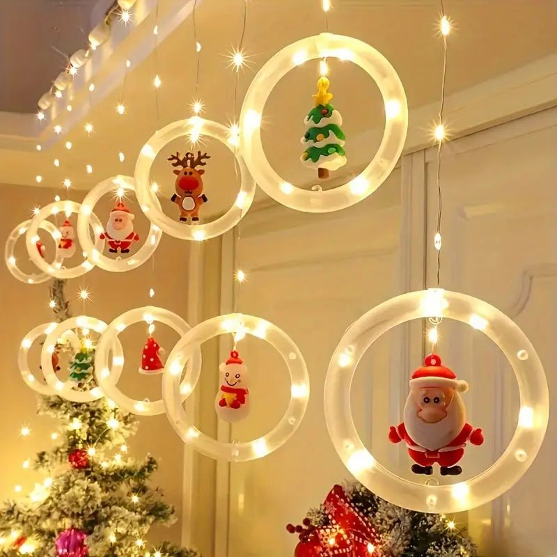 Christmas LED Santa Star Curtain Lights – Window Decoration String Light 🎅✨ - The Gears