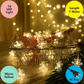 Christmas Lights 14 LEDs Snowflake Fairy String Light (Warm White, AC Plug ) for Indoor & Outdoor Usage | Xmas | New Years | Party | Decoration - The Gears