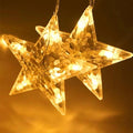 Christmas Tree Curtain Lights | Warm White LED - 3Mtr | 6 STARS + 6 CHRISTMAS TREE - The Gears