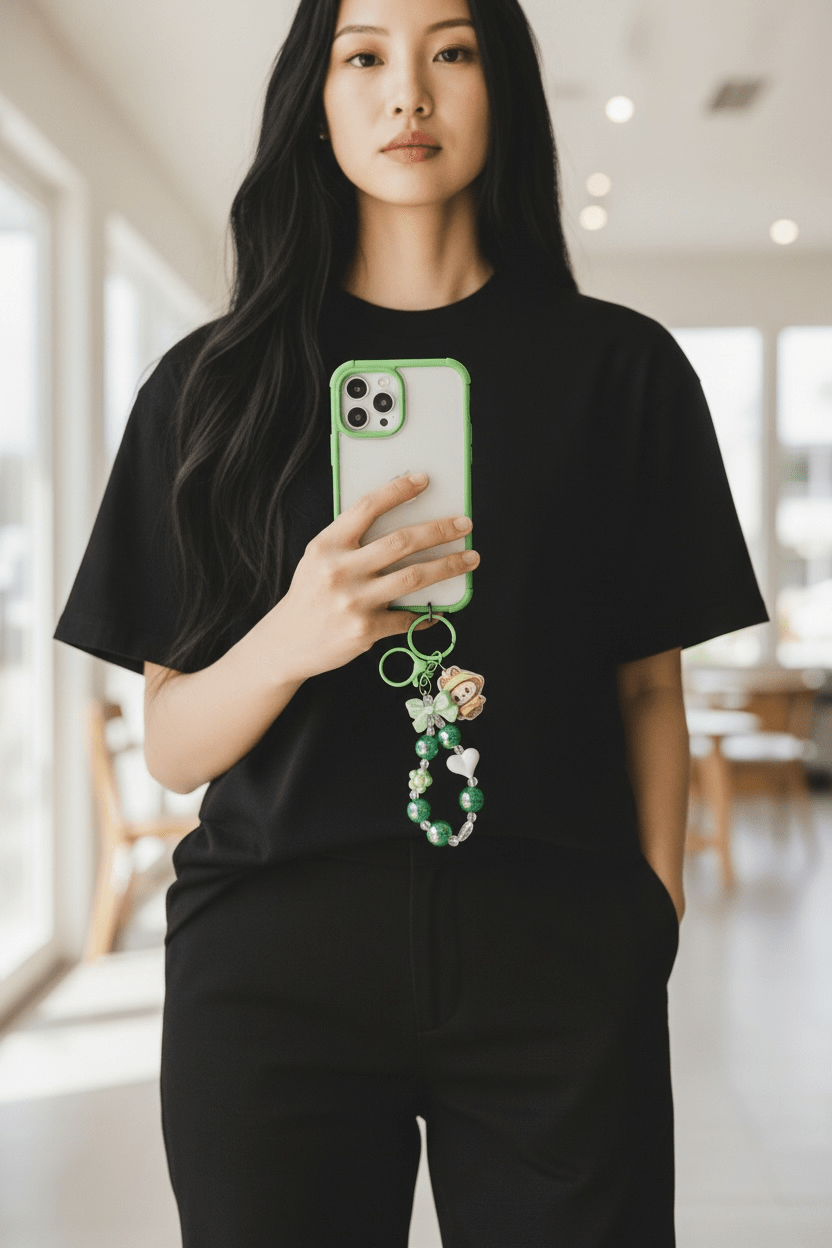 🍀💚 Cute Green Character Phone Charm – Super Fun & Trendy ✨ - The Gears