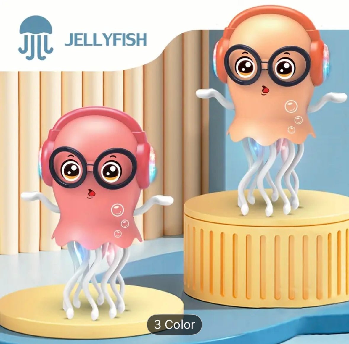 Dancing Jellyfish Toy – Light - Up Musical 360° Spinner (Random Color) - The Gears