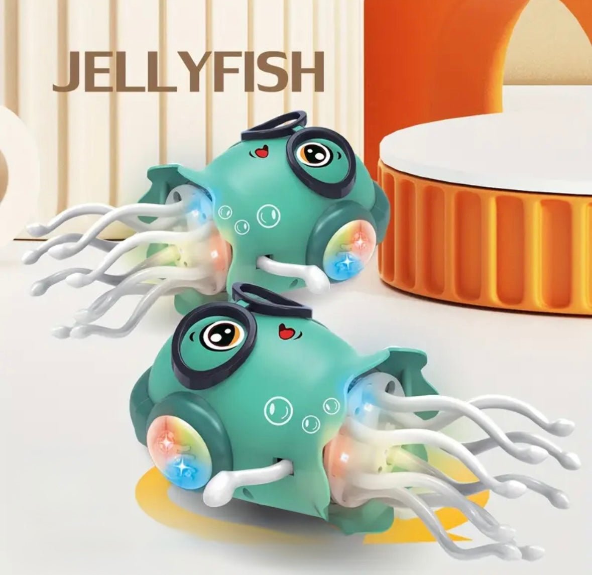Dancing Jellyfish Toy – Light - Up Musical 360° Spinner (Random Color) - The Gears