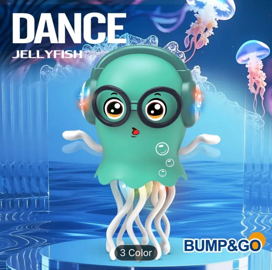 Dancing Jellyfish Toy – Light - Up Musical 360° Spinner (Random Color) - The Gears