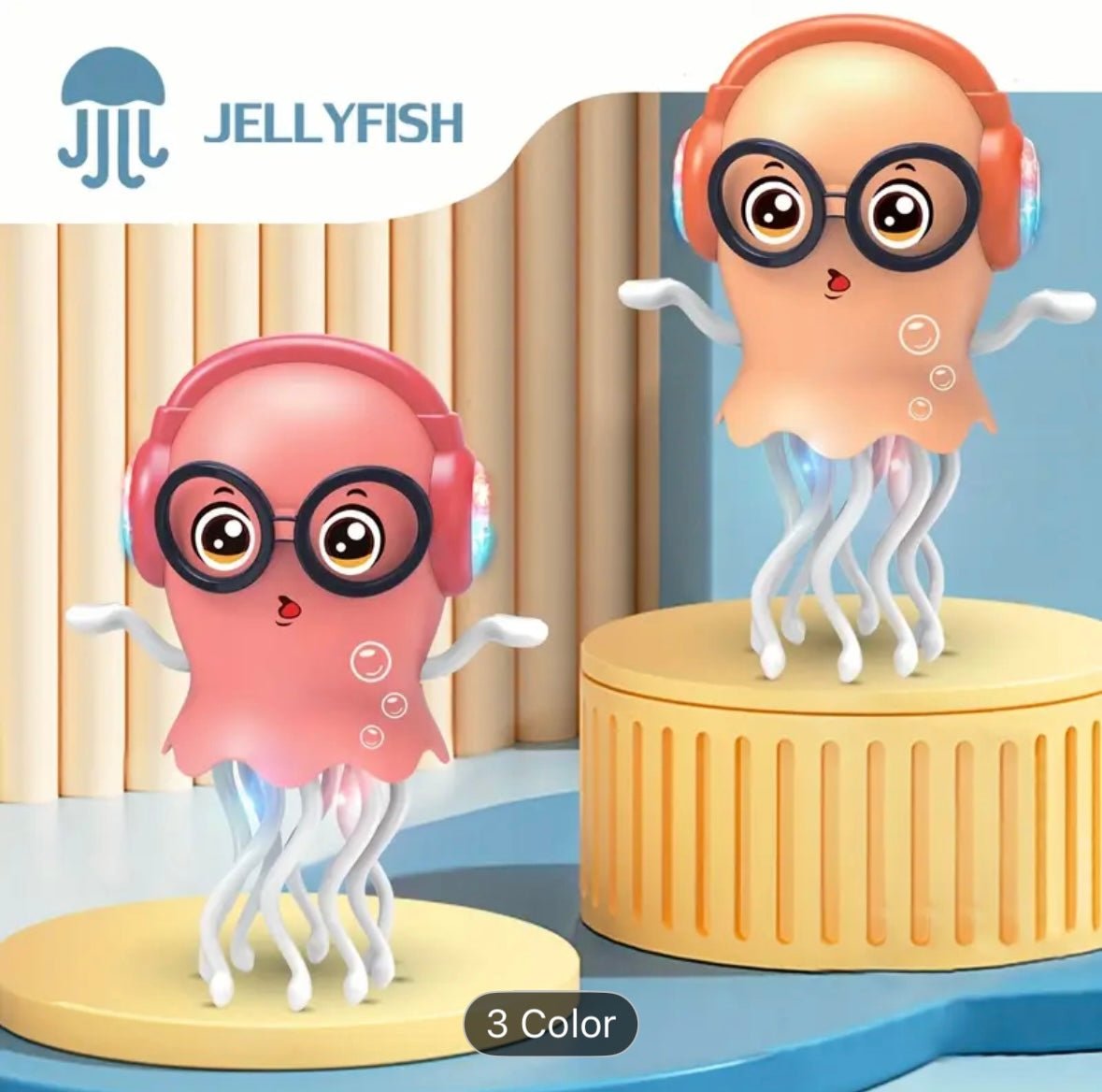 Dancing Jellyfish Toy – Light - Up Musical 360° Spinner (Random Color) - The Gears