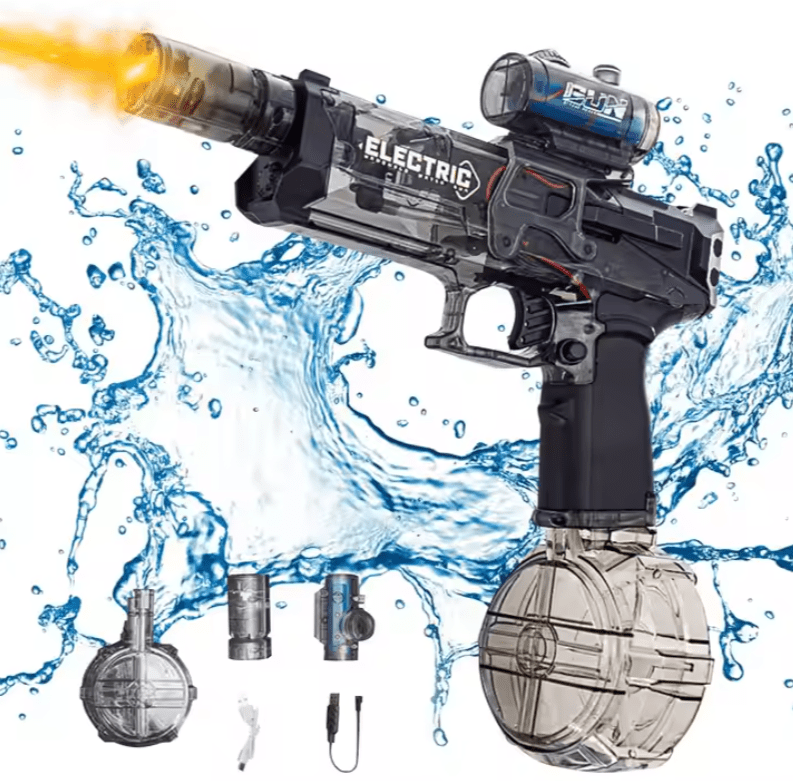 Electric Water Gun with Nozzle Flame Light | Rechargeable Holi Pichkari - The Gears