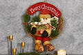 Festive Wooden Rattan Christmas Wreath - The Gears