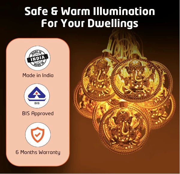 Ganesh ji Metal Light, Diwali puja Decoration Light, Diwali Gift Ganesh ji Metal Light - The Gears