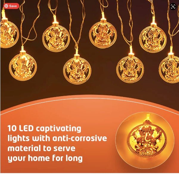 Ganesh ji Metal Light, Diwali puja Decoration Light, Diwali Gift Ganesh ji Metal Light - The Gears
