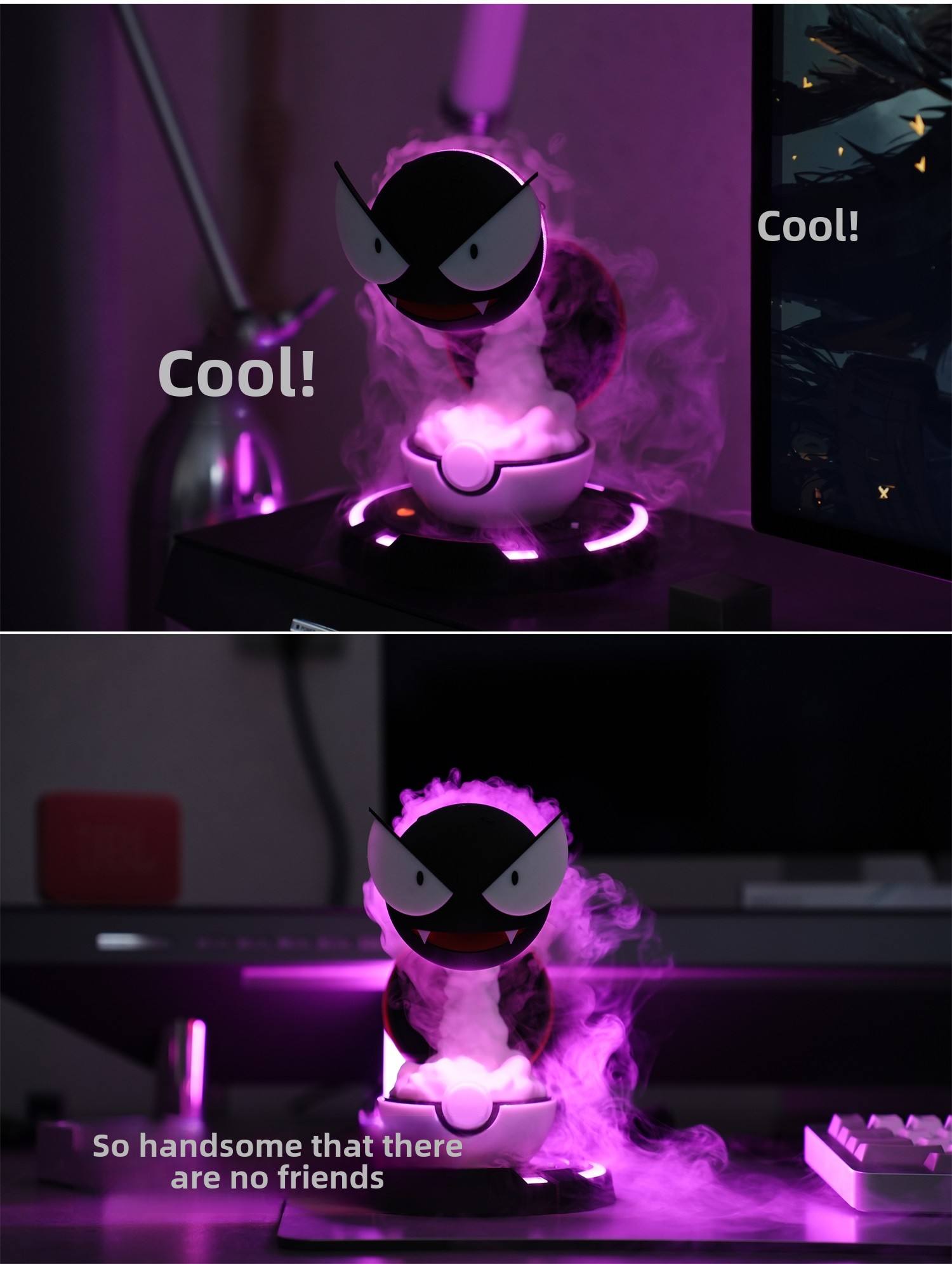 Gastly 3D Humidifier with Purple LED – Cute & Trending Decor - The Gears