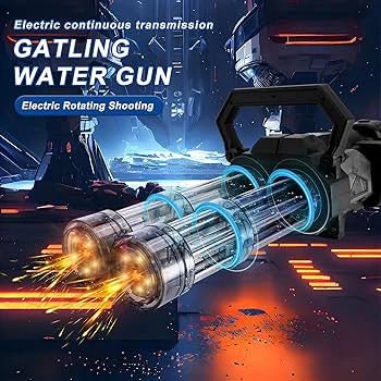 Gatling Fighter Double Barrel Water Gun with LED Shooting Light & Sound Effect | Automatic Holi Pichkari - The Gears