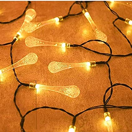 Smokeless 16 LED Gel Drop Shape Bulb Electric Corded String Lights - Homely Arts