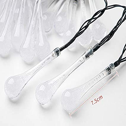 Smokeless 16 LED Gel Drop Shape Bulb Electric Corded String Lights - Homely Arts