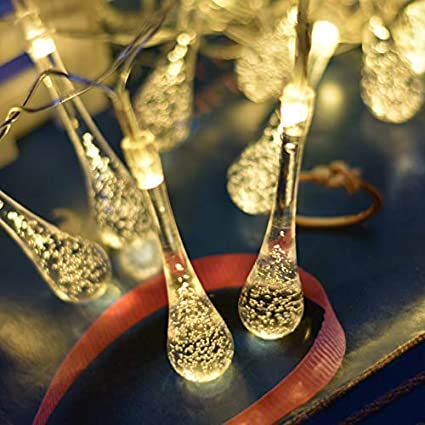 Smokeless 16 LED Gel Drop Shape Bulb Electric Corded String Lights - Homely Arts