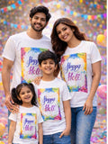Happy Holi Theme Printed T-Shirts for Men, Women & Kids - The Gears