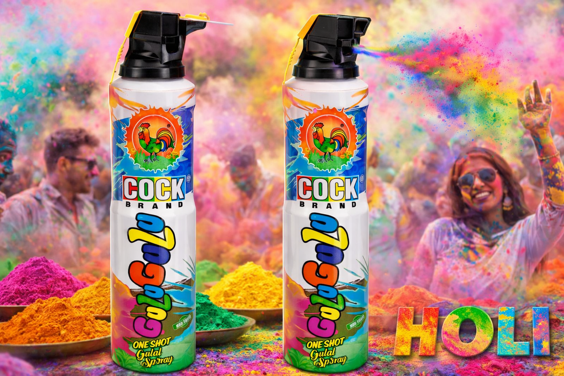 Holi One Shot Gulal Spray – Multicolor (90g) | Non - Toxic & Skin Safe | Instant Color Blast - The Gears