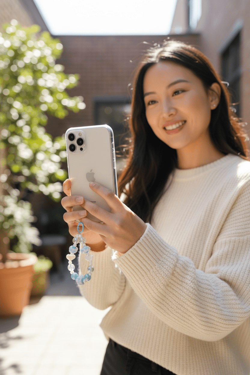 🧊💎 Icy Blue Beaded Mobile Charm – Super Cute & Trendy ✨ - The Gears